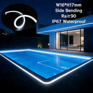 Bande LED néon étanche à température de couleur CCT réglable DC24V IP67 à cintrage latéral pour piscine extérieure et immeuble de grande hauteur - Product Image 3