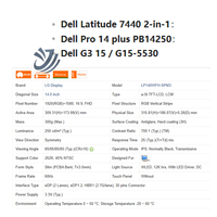 Écran LCD de remplacement sans écran tactile D/PN 07G3HH pour ordinateur portable DELL Latitude, G3, Pro 14....14.0" sans écran tactile 1920x1200 LP140WU3-SPA1