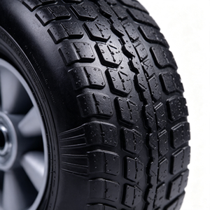 8x2.5 Inch <b>Flat</b> Free Solid Rubber Wheel All Terrain Tread Grey Plastic Spoke Rim Wheel for Hand Truck Garden <b>Trolley</b> Utility Car - Product Image 4