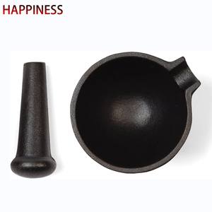 Juego de herramientas de mortero y Maja de hierro fundido presazonado, molinillo de hierbas y especias, trituradora de pastillas, incienso, triturador de Molcajete, pulverizador - Product Image 2