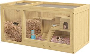 Gabbia Multistrato per Piccoli Animali come Criceti Nano, Centro Attività con Vassoio Estraibile, Altalene, Bottiglia d'Acqua, Scala, Tetto Apribile - Product Image 2