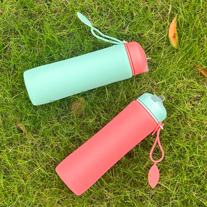 OUYADA 맞춤 로고 친환경 휴대용 접이식 어린이 헬스 스포츠 스퀴즈 여행용 접이식 실리콘 물병 - Product Image 5