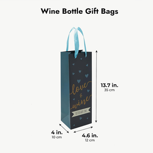 Sacs cadeaux élégants pour le vin avec poignées en ruban de satin Sacs de bouteilles en <span class=keywords><strong>papier</strong></span> de qualité supérieure pour les cadeaux de champagne et de vin - Product Image 4