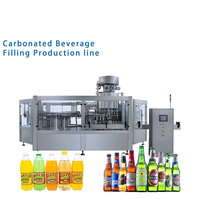 Ligne de production de boissons gazeuses 3 en 1, machine automatique de mise en bouteille, de lavage, de remplissage et de bouchage de jus et de sodas