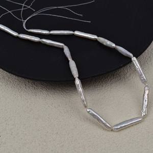 Perlas de Agua Dulce Naturales en Forma de Botón, Estilo Barroco, Largas, Plateadas, Económicas, para Hacer Joyas, Collares y Pendientes - Product Image 3