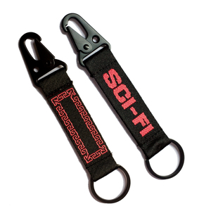 Manufacturer's Free Sample Custom Printed Short Fashion Keychain Woven Logo Jacquard Hook Promotional <strong>Cheap</strong> Customized Key <strong>Chain</strong> - Product Image 1