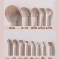 Set Kuas Rias Peach Blossom Baru 18pcs, Kit Kuas untuk Eyeshadow, Blush, Contouring, dan Blending untuk Pemula, Koleksi Kuas Lengkap