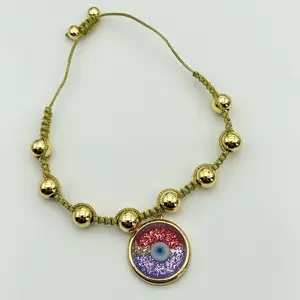 Hot Trendy New Fashion Jewelry Eye Charm Handmade Gold Golden Plated Bracelets INS Style Women Gifts Adjustable Bracelet