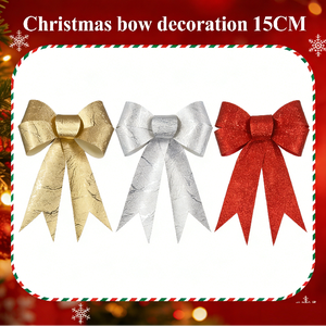 Noeuds <span class=keywords><strong>de</strong></span> Noël <span class=keywords><strong>de</strong></span> 15 cm avec nœuds craquelés or, argent, rouge pour la décoration <span class=keywords><strong>de</strong></span> l'arbre <span class=keywords><strong>de</strong></span> Noël, l'emballage <span class=keywords><strong>de</strong></span> cadeaux, le Nouvel An et les fêtes - Product Image 1