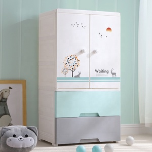 Design pastorale doppia porta di accesso in plastica <span class=keywords><strong>per</strong></span> bambini <span class=keywords><strong>armadio</strong></span> <span class=keywords><strong>per</strong></span> bambini camera da letto guardaroba con cassetti - Product Image 3