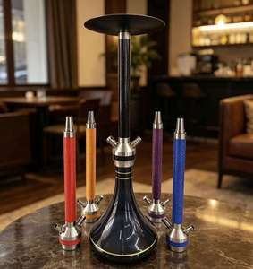 70 cm Metal <b>Hookah</b> Set Carbon Fiber Style Tobacco <b>Pipe</b> Multi Color Smoking Accessory for Lounge Bar - Product Image 2
