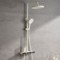 Ensemble de robinetterie de douche pour salle de bain en laiton, système de douche triple fonction avec douchette à main et robinet mural