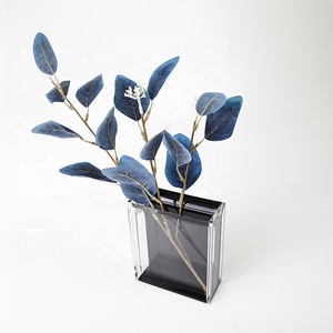 Spring Sign Brief Style Black Acrylic Flower Vase Box Acrylic Floral Vases