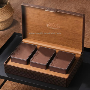 Lujosa caja <span class=keywords><strong>de</strong></span> regalo <span class=keywords><strong>de</strong></span> cuero para té See Mountain <span class=keywords><strong>Series</strong></span> Color rojo naranja o marrón Tres o <span class=keywords><strong>cuatro</strong></span> cajas <span class=keywords><strong>de</strong></span> hierro - Product Image 3