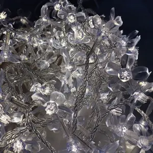 Décoration de fête Evetns commerciale LED guirlande lumineuse extérieure étanche blanc fleur de cerisier chaîne éclairée