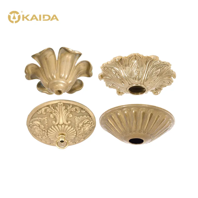 Custom Brass Cast Modern Vintage Style LED Light Basic Grand Round Ceiling Lamp Canopy Parts