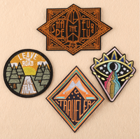 Parche bordado personalizado para aventura, parche bordado con motivo de explorador al aire libre, senderismo, estrellas, Luna, montaña, Camping, novedad