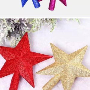 Décoration de Noël en polyrésine à finition <span class=keywords><strong>pailletée</strong></span> dorée, éco-responsable et économe en énergie, pour le sommet du sapin, la maison, l'hôtel, les fêtes - Product Image 5