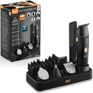 Tondeuse <span class=keywords><strong>Électrique</strong></span> RAF R.40026 Kit de Toilettage 5 en 1 6000 tr/min 600 mAh USB Type C Rasoir Peigne en U pour les Poils du Nez pour l'Entretien Quotidien - Product Image 6