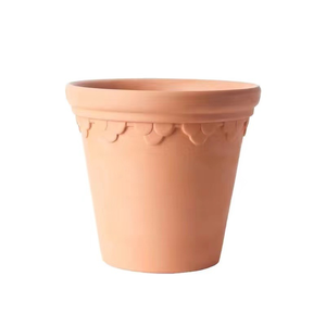 Pot de fleurs en céramique écologique, fait main, gaufré, en terre cuite romaine émaillée, respirant, pour la décoration de jardin et de maison, vente en gros - Product Image 4