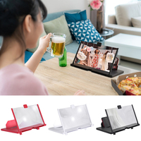 Loupe d'écran de téléphone portable 12/10/12 pouces, support d'amplification vidéo 3D pour jeux de films, support de bureau pliable pour téléphone