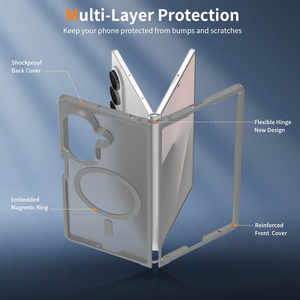 Étui de téléphone portable magnétique personnalisé antichoc gris ultra-luxe au toucher soyeux pour <span class=keywords><strong>Samsung</strong></span> Z Fold 8 – Vente en gros - Product Image 4