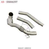 Tuyau d'échappement sport à haut débit avec valve SS304 pour VW Golf 8R MK8 2.0T, collecteur avant 200 cellules, amélioration des performances, personnalisé, finition miroir