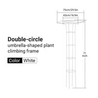 Trellis Taman Bentuk Payung 215 cm, Penyangga Tanaman Rambat Logam Galvanis Berlapis PE, Rak Panjat untuk Mawar, Mentimun, Labu, Stok AS