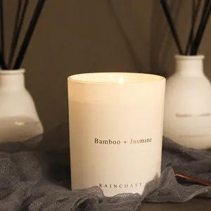 RAINCOAST Private Label candele profumate vetro bianco candele personalizzate 200G all'ingrosso candele profumate