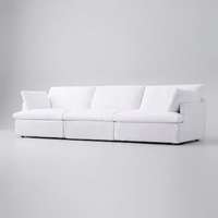 Canapé modulaire 3 pièces haut de gamme moderne de luxe avec accoudoirs à rail, sur mesure OEM/ODM, pour salon et usage commercial