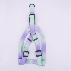 新品INS猫犬ペット用グラデーションカラーウェアピュアブラックフォームソーンレザーハンドルチェストハーネスとリーシュリード2ピースセット - Product Image 4