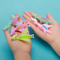 Jouet anti-stress dinosaure lanceur de dinosaures en plastique souple, emballage individuel, nouveauté amusante pour le bureau