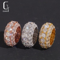 Bagues rotatives personnalisées en argent sterling 925 avec moissanite VVS, bagues pour hommes, hip hop, bijoux fins en moissanite, testeur de diamant passé