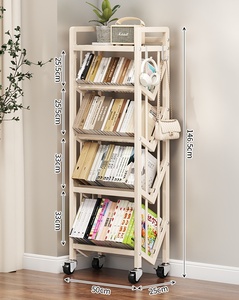 Hiển thị tủ kệ sách Kệ sàn di chuyển xe đẩy hình ảnh kệ sách dễ dàng để cài đặt trẻ em kệ lưu trữ sách - Product Image 5