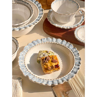 Franse Retro Classic Servies Set High-End Keramische Soep En Rijstkommen Luxe Eenvoudige Koffiekopjes Borden Servieset