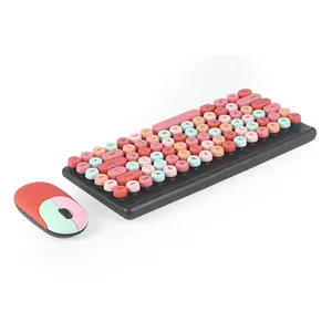 Ensemble souris et clavier sans fil pour ordinateur de bureau, coloré, de haute qualité, Combo