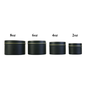 Barattoli Vuoti in Metallo <span class=keywords><strong>Oro</strong></span> Nero Argento da 2oz 4oz 6oz 8oz per Alimenti Caramelle Caffè Cosmetici Profumi Creme Candele - Product Image 4