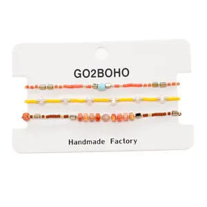 Go2BoHo 3pcs/lot Miyuki Bracelet Set Fashion Jewelry Multi Tiny Pearl Natural Stone Beaded Simple Bracelets for Women Jewellery