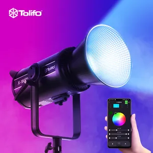 Tolifo Studio RGB Photography X-180RGB COB High Power 180W Linklite APP Control DMX512 2700K-6500K High CRI 97 LED Video Light