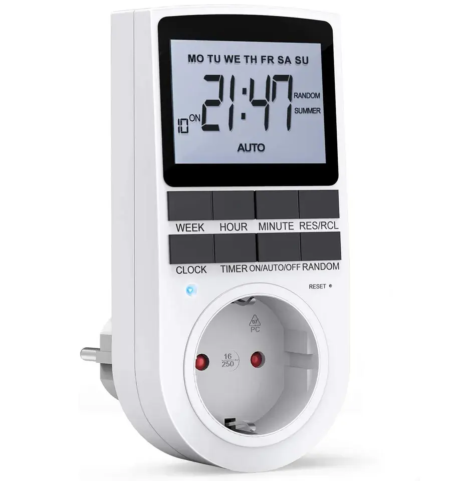 Ab tak mutfak zamanlayıcı çıkışı 230V 7 gün 12/24 saat programlanabilir zamanlama soketi
