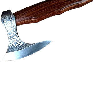 HACHA DE BATALLA DE ACERO DE DAMASCO HECHO A MANO 1/6 CON MADERA DE ROSA - Product Image 3