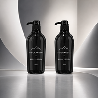 Botella Cosmética de Plástico PET Negra de 750 ml con Dispensador de Bomba, Recargable, para Gel de Ducha, Champú, Acondicionador, para Uso en el Baño