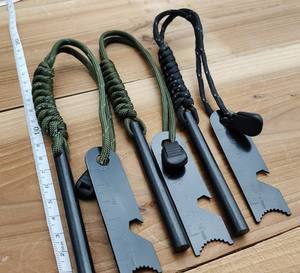 <span class=keywords><strong>Cuerda</strong></span> Paracord Mango hecho a mano Arrancador de fuego Flint Encendedor de supervivencia de emergencia - Product Image 3