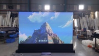 Écran de projection motorisé électrique à tension par languettes de 120 pouces, en PET cristal, pour sol, compatible 4K/8K, avec télécommande et lumière ambiante