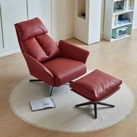 Fauteuil inclinable pivotant en cuir moderne, confortable et rotatif