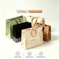 Bolsa de Regalo de Papel Rojo Reciclable de Lujo Personalizable con Logotipo, Bolsas Impresas Resistentes para Compras en Tiendas y para Clientes con Asas