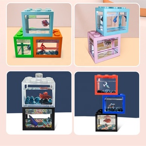 Blocs de construction écologiques empilables créatifs, mini aquarium, bol pour poissons avec <span class=keywords><strong>lampe</strong></span> LED - Product Image 5