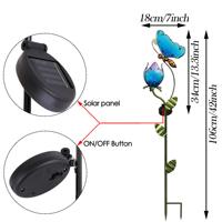 Garten-Ornamente Outdoor Metall-Schmetterling & Tulpen Solar-Gartenstecker Wasserdichte Blumen-Tier-Solarleuchten Dekoration für den Garten