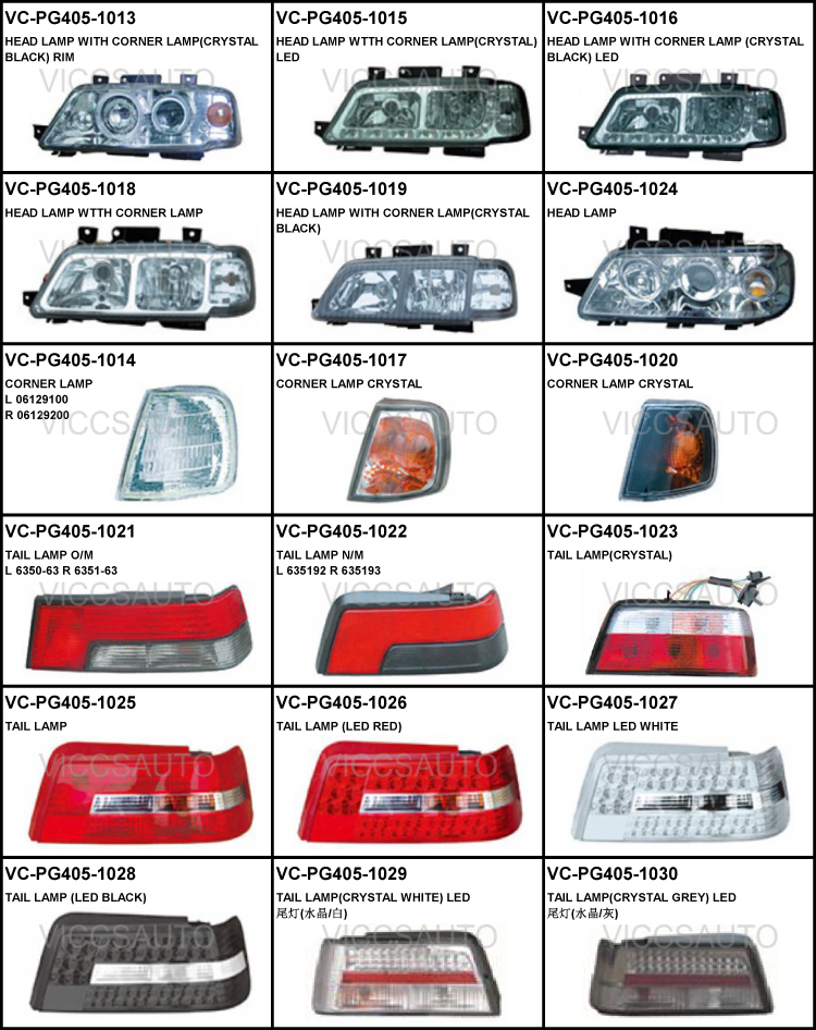 OEM AUTO CAR TAIL LAMP(CRYSTAL) for PEUGEOT 405 - VICCSAUTO