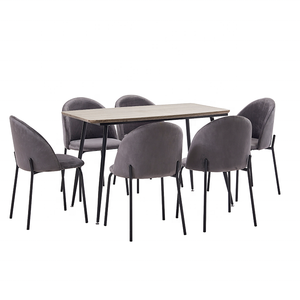 Juego de comedor ชุดโต๊ะอาหารไม้7ชิ้นชุด DS-611โลหะสำหรับห้องครัว - Product Image 3